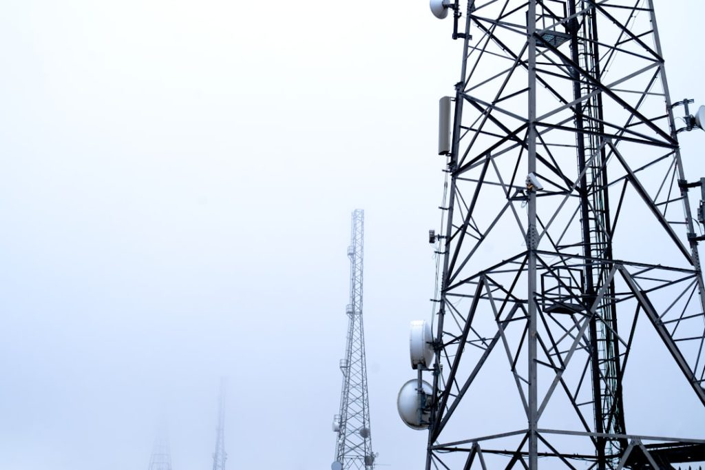 Telecom towers on a hill